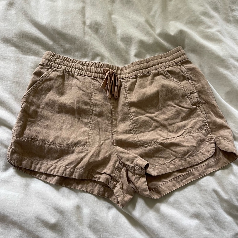 J. Crew Neutral Seaside Linen Drawstring Shorts